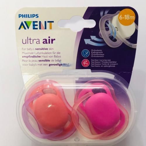 Avent Ultra Air Happy 2 Sucettes Orthodontiques Silicone 6-18 Mois