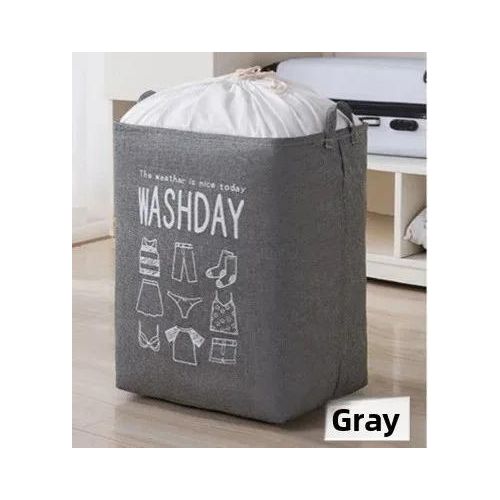 product_image_name-Generic-Sac de rangement pour vêtements en coton et lin, grande capacité, avec cordon de serrage, panier à linge sale imperméable, Solution de rangement en tissu écologique-1