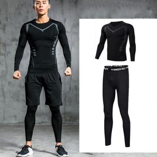 product_image_name-Generic-Tenue de sport pour hommes, survêtement à manches longues et pantalon collant, L-1