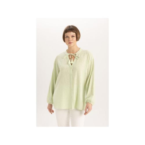 product_image_name-Defacto-Chemisier Femme Coupe Classique, Col Rond, Manches Longues - B4167AX-1