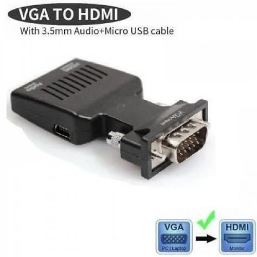 Generic Adaptateur Convertisseur VGA vers HDMI +audio Converter VGA Mâle to HDMI  Femelle à prix pas cher