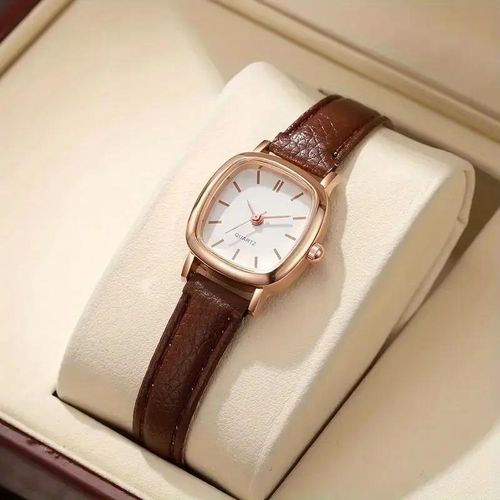 product_image_name-Generic-ساعة كوارتز نسائية + سوار - مينا مربعة أنيقة - مجموعة أزياء بسيطة (بدون علبة)-2