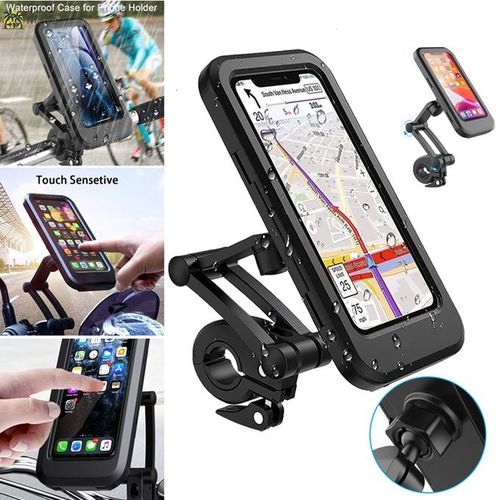 SUPPORT COQUE ETANCHE GUIDON VELO MOTO POUR SMARTPHONE DE 10,16 A 17,27 Cm