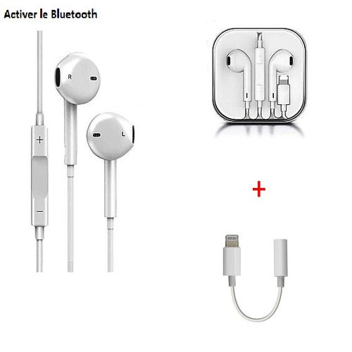 Ecouteur iphone 7 bluetooth - Blanc