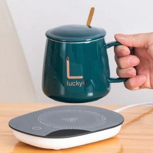 Tasse à café en céramique LUCKY avec sous-verre thermostatique