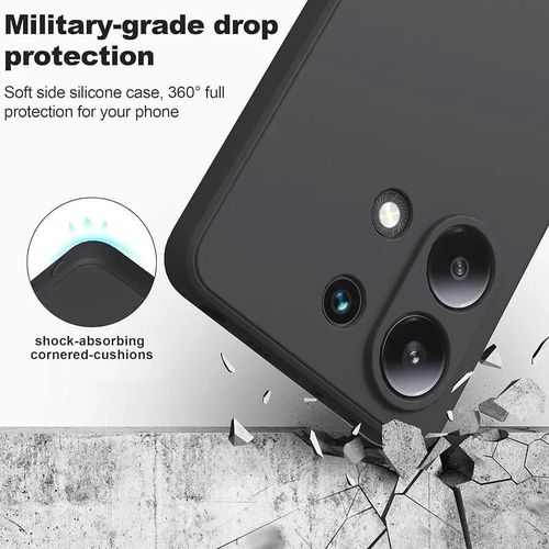 product_image_name-Case-Pochette Silicone pour Xiaomi poco X6 5G noir avec Incassable Verre Trempé écran -3