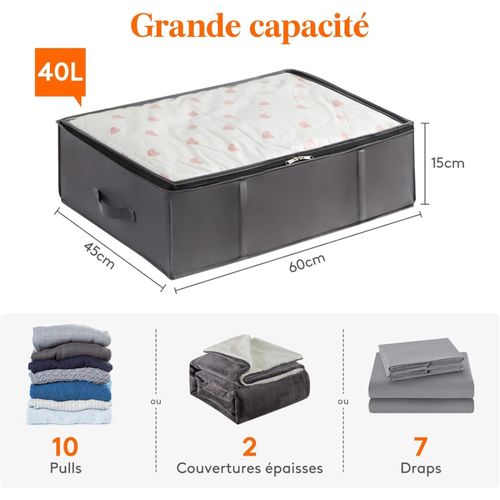 product_image_name-Generic-Lot de 2,Sacs de Rangement pour Couvertures de Grande Capacité avec Poignée Renforcée, pour Couettes, Draps, Vêtements 4OL.-2