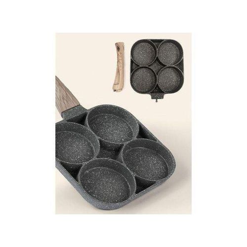 product_image_name-Generic-Poêles à frire antiadhésives Poêle à frire for œufs 4 tasses Batterie de cuisine antiadhésive Cuiseur à œufs frits Poêle à omelette for crêpes Hambourg Fabrication d'œufs frits Plaque chauffante ronde-3