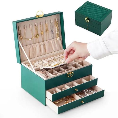 product_image_name-Generic-علبة مجوهرات متعددة المستويات خضراء - تخزين أنيق ومتينة-6