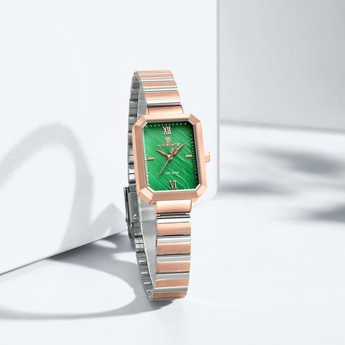 product_image_name-Generic-ساعة مستطيلة أنيقة للنساء NAVIFORCE NF5050 بحركة كوارتز يابانية، مقاومة للماء وسوار من الفولاذ المقاوم للصدأ-2