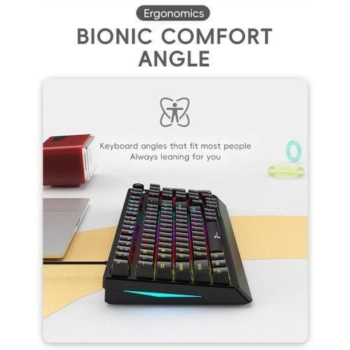 product_image_name-R8-Clavier mécanique à bouton multifonction filaire à 98 touches avec rétroéclairage RVB, arbre bleu, Blue Switch, étanche à l'eau et à la poussière, personnalisable 1039-1