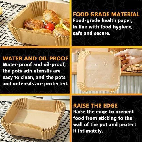 product_image_name-Generic-Papier Cuisson Air Fryer, Lot de 50 Pièces, Antiadhésif et Résistant à l’Huile, Forme Carrée-6