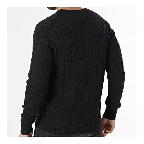product_image_name-Tommy Hilfiger-Pull en maille torsadée délavé - Noir-4