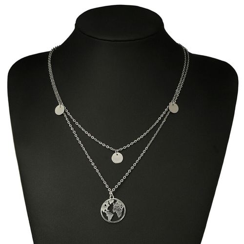 product_image_name-Generic-Collier Double Couche Carte Du Monde-1