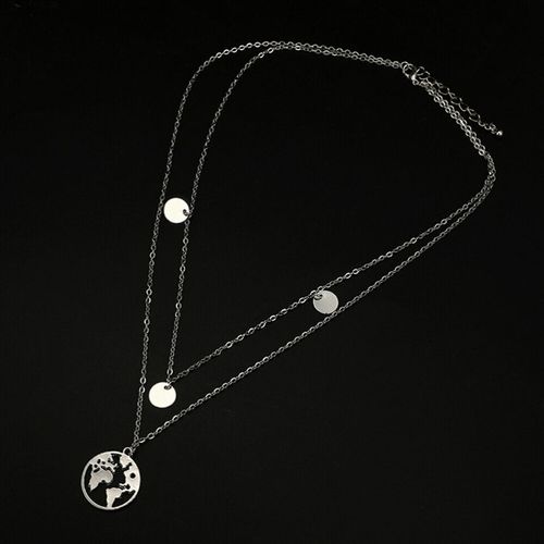 product_image_name-Generic-Collier Double Couche Carte Du Monde-3