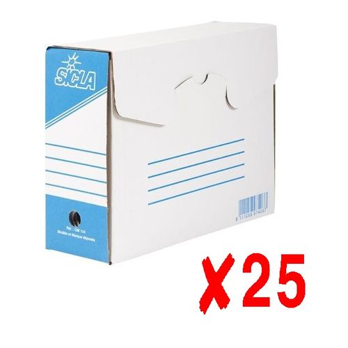 Lot de 25 Boites Archives SICLA 34,7 X 25 cm DOS 100 mm ( Moyen Format MM )