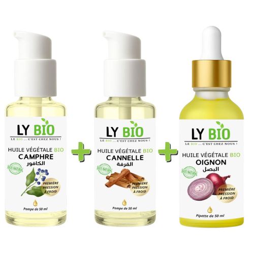 product_image_name-LY BIO-PACK HUILE CAMPHREE 50ML - POMPE + HUILE CANNELLE 50ML - POMPE + HUILE OIGNON 50ML - PIPETTE-1