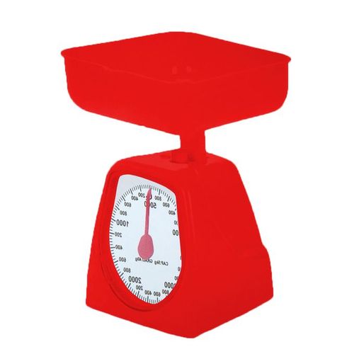 Balance de cuisine avec bol amovible en acier - capacité max 5 kg - Rouge