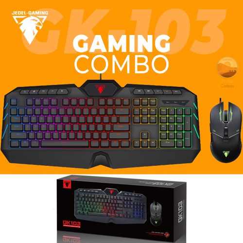 Jedel Gaming combo Pro GK103 ensemble gaming 2 in 1 Clavier Souris