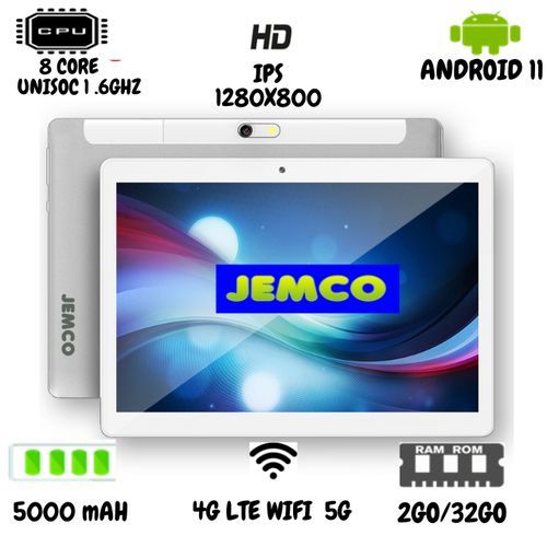 JEMCO tablette 4G WIFI 10.1 2GO RAM 32GO ROM  (Pochette+Clavier+Stylet+Souris sans fil Gratuit) à prix pas cher