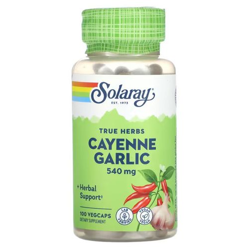 product_image_name-Solaray-rue Herbs, Ail de Cayenne, 540 mg, 100 capsules végétariennes-1