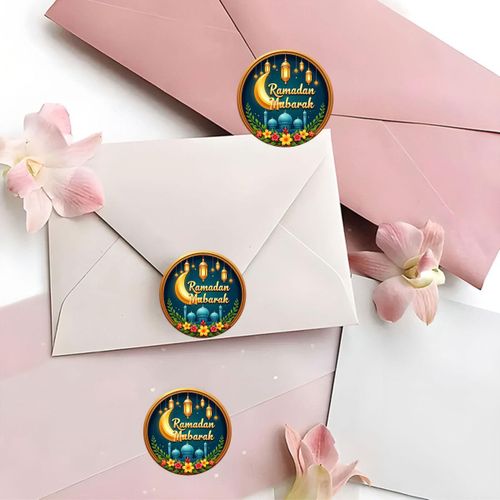 product_image_name-Generic-Ensemble de 24 ou 48 autocollants ronds décoratifs pour le Ramadan, avec une lune croissante dorée, des lanternes et des motifs floraux, parfaits pour les décorations de festival-5