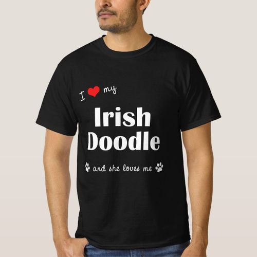 product_image_name-Generic-I Love My Irish Doodle (Female Dog) T-Shirt unique design - t shirt tres bon qualite-1