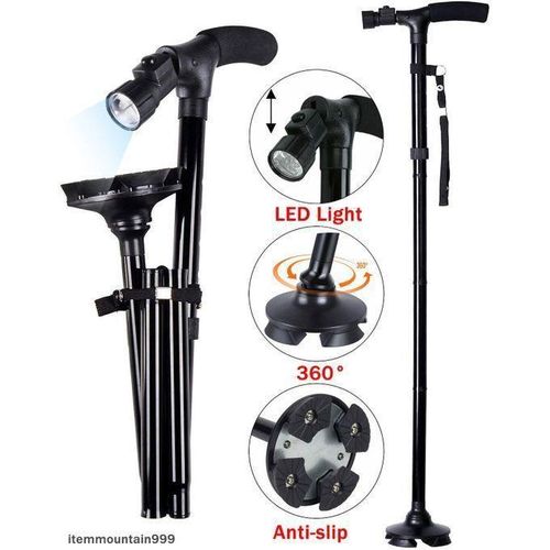 product_image_name-Generic-عصا المشي الطبية Trusty Cane القابلة للطي، عصا المشي القابلة للطي + ضوء LED (4 رؤوس محورية)-3