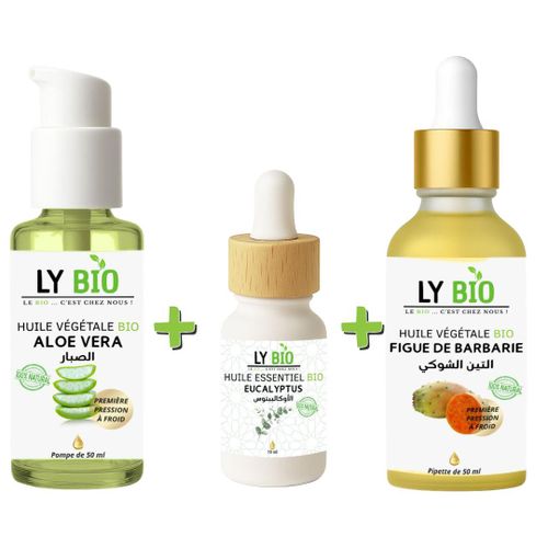 product_image_name-LY BIO-PACK HUILE ALOE VERA 50ml - POMPE + HUILE ESSENTIEL EUCALYPTUS 10ML + HUILE FIGUE DE BARBARIE 50ML - PIPETTE-1