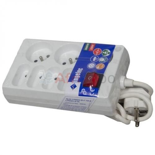 Multiprise 3 Prises 16A 2P + T Avec Interrupteur, Bloc 3 Prises, Rallonge 3M  230 V Avec Sécurité Enfant, Blanc[H287] - Cdiscount Bricolage