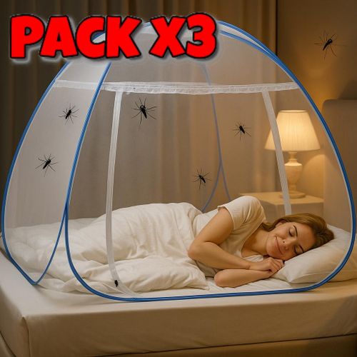 product_image_name-Generic- مجموعة 3 شبكات ناموس قابلة للطي للسرير المزدوج – حماية كاملة للأسرة – سهلة الاستخدام وخفيفة الوزن  – هيكل حديدي قوي وسهلة التخزين بتمن رائع -4