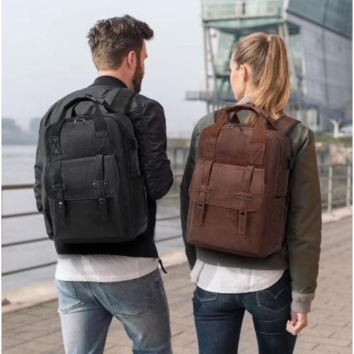 product_image_name-Generic-Sac à dos en similicuir, USB intégrée, Marron.-2