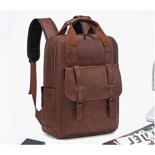 product_image_name-Generic-Sac à dos en similicuir, USB intégrée, Marron.-4