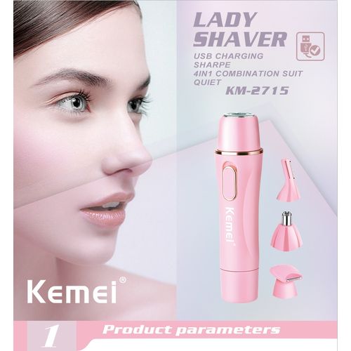 product_image_name-Kemei-km-2715 - مجموعة حلاقة كهربائية 4 في 1 ، ماكينة تشذيب الحواجب للسيدات ، شاحن USB-1
