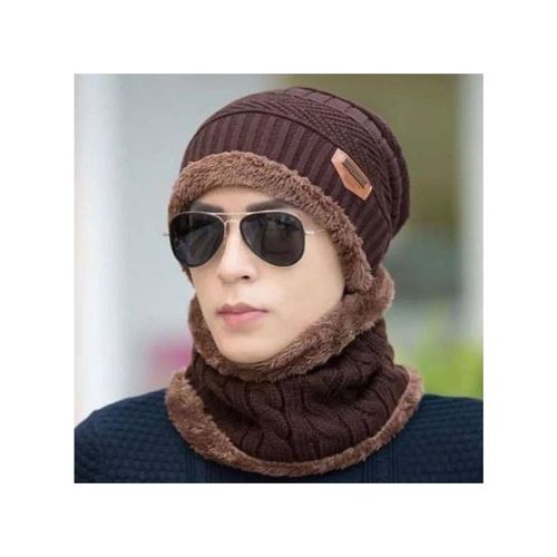 cache cou et bonnet homme