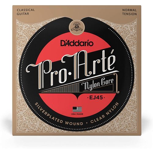 product_image_name-D'Addario-EJ45 Pro-Arté Normal, Nylon Core pour Guitare Classique Tirant Light .028-.043 - Silver plated wound-1