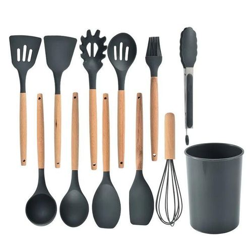 product_image_name-Generic-set d'ustensiles de cuisine en silicone et bois - Antiadhésif - 12 12 Pieces-3