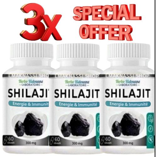 product_image_name-Generic-عبوة من 3 زجاجات تحتوي على 60 كبسولة شيلاغيت نقي 100% من جبال الهيمالايا 300 ملغ، راتنج ناعم، عضوي، قوي للغاية، حمض الفولفيك، استعادة العضلات محسنة. محل مكناسية.-1