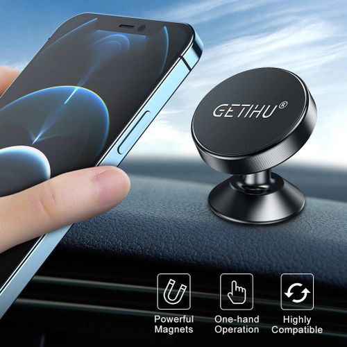 Getihu Support Portable Magnétique Porte Téléphone Voiture Rotation 360°  Attache Forts à prix pas cher