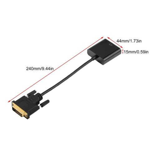 OR DVI-D VGA كبل محول التيار المتردد النشطة مراقبة الكمبيوتر البطاقة-بلاك