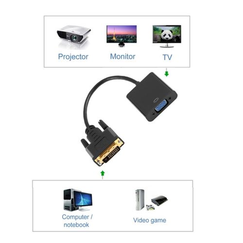 OR DVI-D VGA كبل محول التيار المتردد النشطة مراقبة الكمبيوتر البطاقة-بلاك