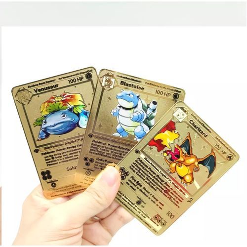 Generic Pack 20 cartes dorée pokémon en feuille d'or haute teneur au combat  à prix pas cher