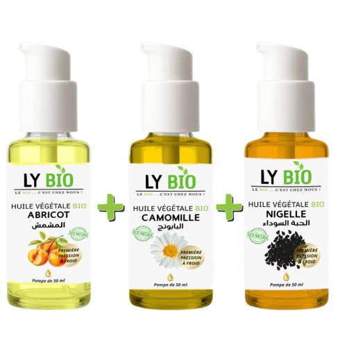 product_image_name-LY BIO-PACK HUILE ABRICOT 50ML - POMPE + HUILE CAMOMILLE 50ML - POMPE + HUILE NIGELLE 50ML - POMPE-1