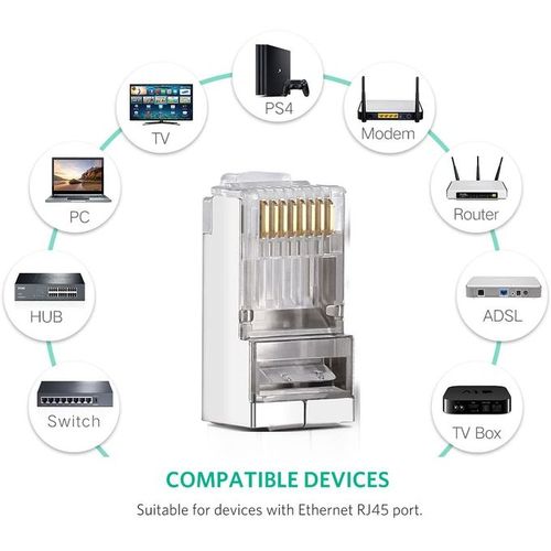 Generic 100 Cache connecteur Plug Câble de réseau RJ45 LAN Ethernet , Les  patins à prix pas cher