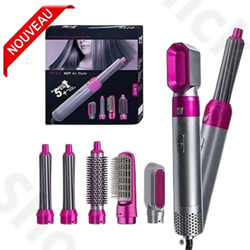 product_image_name-Generic-Brosse à cheveux, 5 en 1 sèche-cheveux lisseur avec peigne, style à Air chaud-1