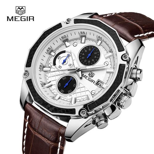 product_image_name-Megir-Montre Megir de Luxe en Cuir marron étanche Sport chronographe pour homme-4