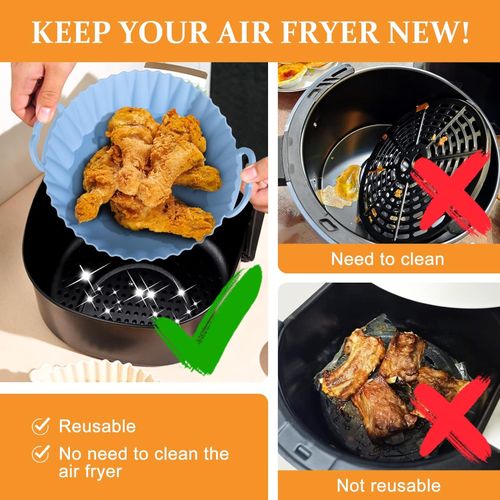 3 Pièces Silicone Moule Air Fryer Accessoires, Réutilisable Chaud