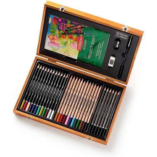 Coffret en bois Dessin et Peinture - 86 pièces –