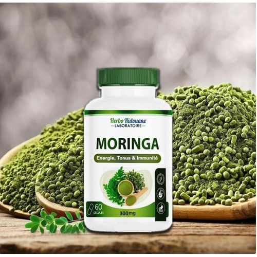 product_image_name-Herbo Ridouane-Capsules de moringa 300mg riches en antioxydants minéraux et vitamines 60 pcs Capsules de moringa bio, 300mg maladies 60 Gélules, Energie, Tonus & Immunité-4