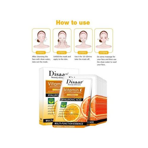 product_image_name-Disaar-مجموعة من 10 قطع بحجم 25 مل قناع الوجه بفيتامين C مرطب ومضاد للتجاعيد-3